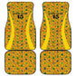 Custom Ghana Football Car Mats Yellow Adinkra Pattern - African Pride