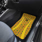 Custom Ghana Football Car Mats Yellow Adinkra Pattern - African Pride