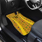 Custom Ghana Football Car Mats Yellow Adinkra Pattern - African Pride