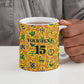 Custom Ghana Football Ceramic Mug Yellow Adinkra Pattern - African Pride