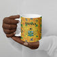 Custom Ghana Football Ceramic Mug Yellow Adinkra Pattern - African Pride