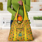 Custom Ghana Football Grocery Bag Yellow Adinkra Pattern - African Pride