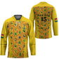 Custom Ghana Football Hockey Jersey Yellow Adinkra Pattern - African Pride
