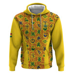 Custom Ghana Football Hoodie Yellow Adinkra Pattern - African Pride