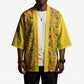 Custom Ghana Football Kimono Yellow Adinkra Pattern - African Pride