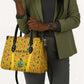 Custom Ghana Football Leather Bag Yellow Adinkra Pattern - African Pride