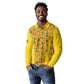 Custom Ghana Football Long Sleeve Polo Shirt Yellow Adinkra Pattern - African Pride