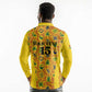 Custom Ghana Football Long Sleeve Polo Shirt Yellow Adinkra Pattern - African Pride