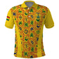 Custom Ghana Football Polo Shirt Yellow Adinkra Pattern LT15