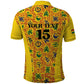 Custom Ghana Football Polo Shirt Yellow Adinkra Pattern - African Pride