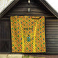 Custom Ghana Football Quilt Yellow Adinkra Pattern - African Pride