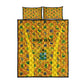 Custom Ghana Football Quilt Bed Set Yellow Adinkra Pattern - African Pride