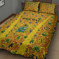 Custom Ghana Football Quilt Bed Set Yellow Adinkra Pattern - African Pride