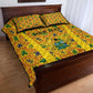 Custom Ghana Football Quilt Bed Set Yellow Adinkra Pattern - African Pride