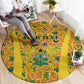Custom Ghana Football Round Carpet Yellow Adinkra Pattern - African Pride