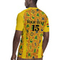 Custom Ghana Football Rugby Jersey Yellow Adinkra Pattern - African Pride
