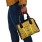 Custom Ghana Football Shoulder Handbag Yellow Adinkra Pattern - African Pride