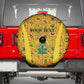 Custom Ghana Football Spare Tire Cover Yellow Adinkra Pattern - African Pride