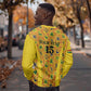 Custom Ghana Football Sweatshirt Yellow Adinkra Pattern - African Pride