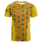 Custom Ghana Football T shirt Yellow Adinkra Pattern LT15