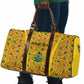 Custom Ghana Football Travel Bag Yellow Adinkra Pattern - African Pride