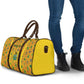 Custom Ghana Football Travel Bag Yellow Adinkra Pattern - African Pride
