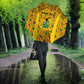 Custom Ghana Football Umbrella Yellow Adinkra Pattern - African Pride