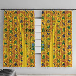 Custom Ghana Football Window Curtain Yellow Adinkra Pattern - African Pride