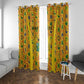 Custom Ghana Football Window Curtain Yellow Adinkra Pattern - African Pride