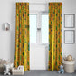 Custom Ghana Football Window Curtain Yellow Adinkra Pattern - African Pride