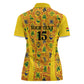 Custom Ghana Football Women Polo Shirt Yellow Adinkra Pattern - African Pride