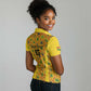 Custom Ghana Football Women Polo Shirt Yellow Adinkra Pattern - African Pride