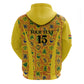 Custom Ghana Football Zip Hoodie Yellow Adinkra Pattern - African Pride