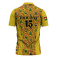 Custom Ghana Football Zipper Polo Shirt Yellow Adinkra Pattern - African Pride
