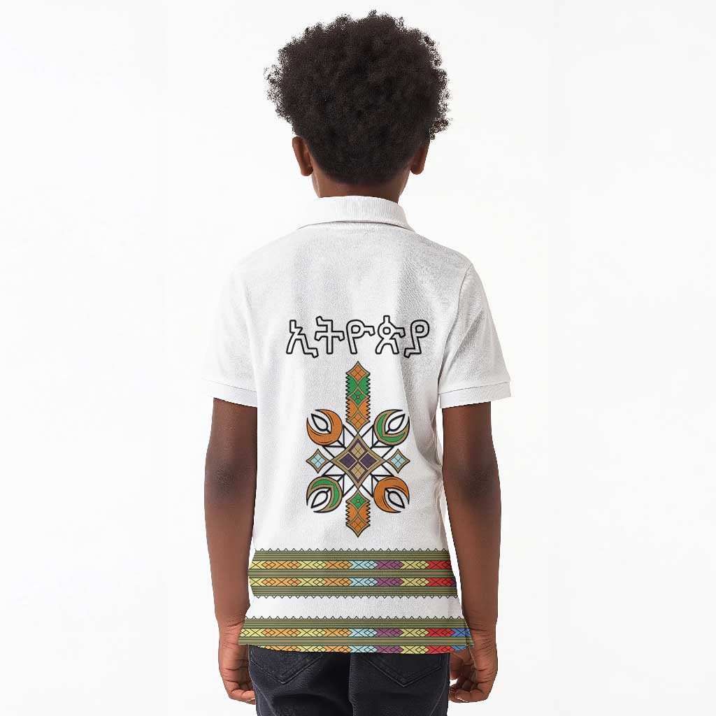 Ethiopia Kid Polo Shirt Ethiopian Traditional Habesha Style