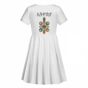 Ethiopia Kid Short Sleeve Dress Ethiopian Traditional Habesha Style