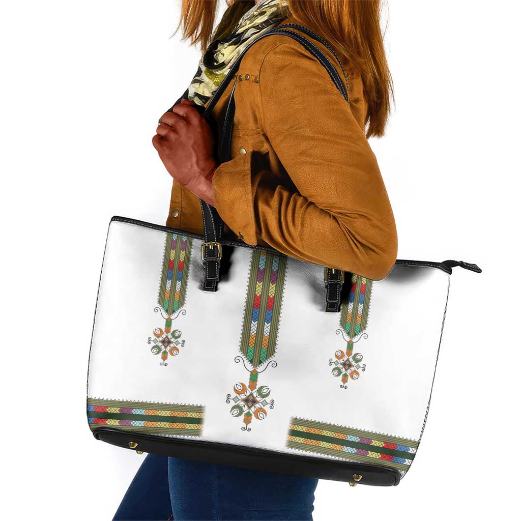 Ethiopia Leather Tote Bag Ethiopian Traditional Habesha Style