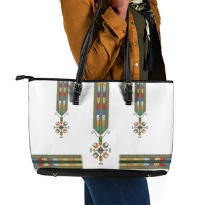 Ethiopia Leather Tote Bag Ethiopian Traditional Habesha Style