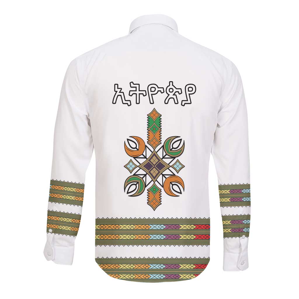 Ethiopia Long Sleeve Button Shirt Ethiopian Traditional Habesha Style