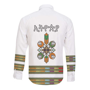 Ethiopia Long Sleeve Button Shirt Ethiopian Traditional Habesha Style