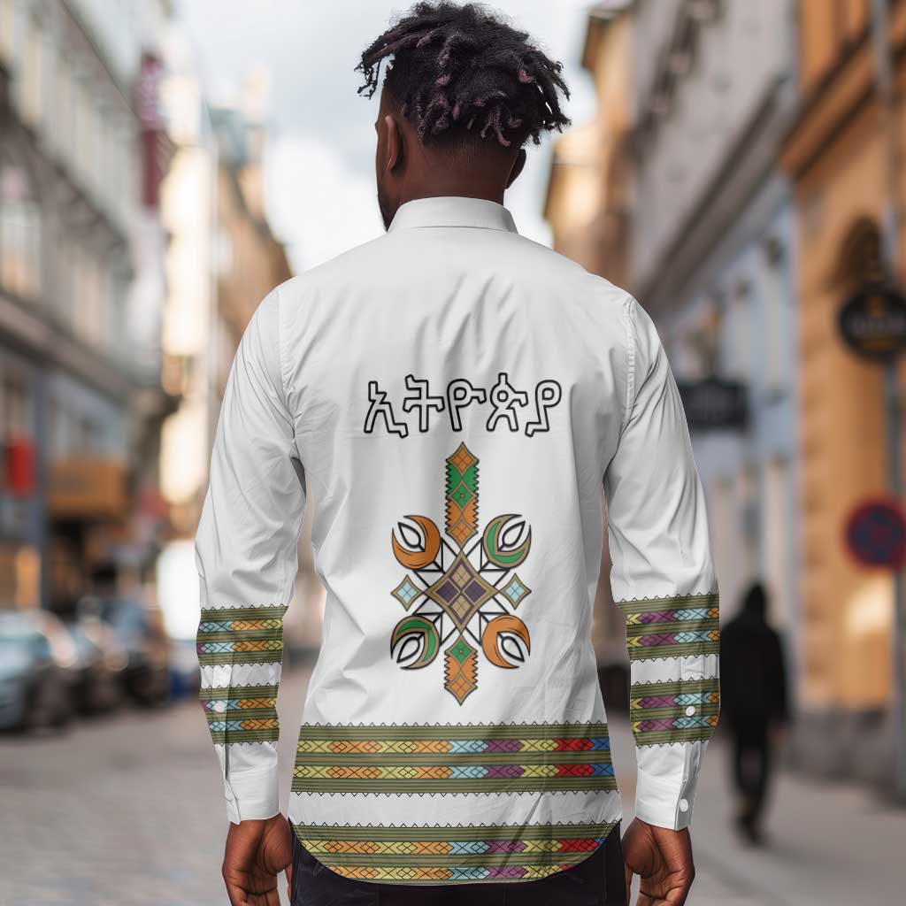 Ethiopia Long Sleeve Button Shirt Ethiopian Traditional Habesha Style