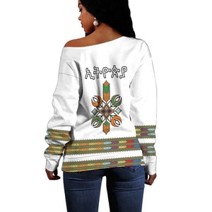Ethiopia Off Shoulder Sweater Ethiopian Traditional Habesha Style