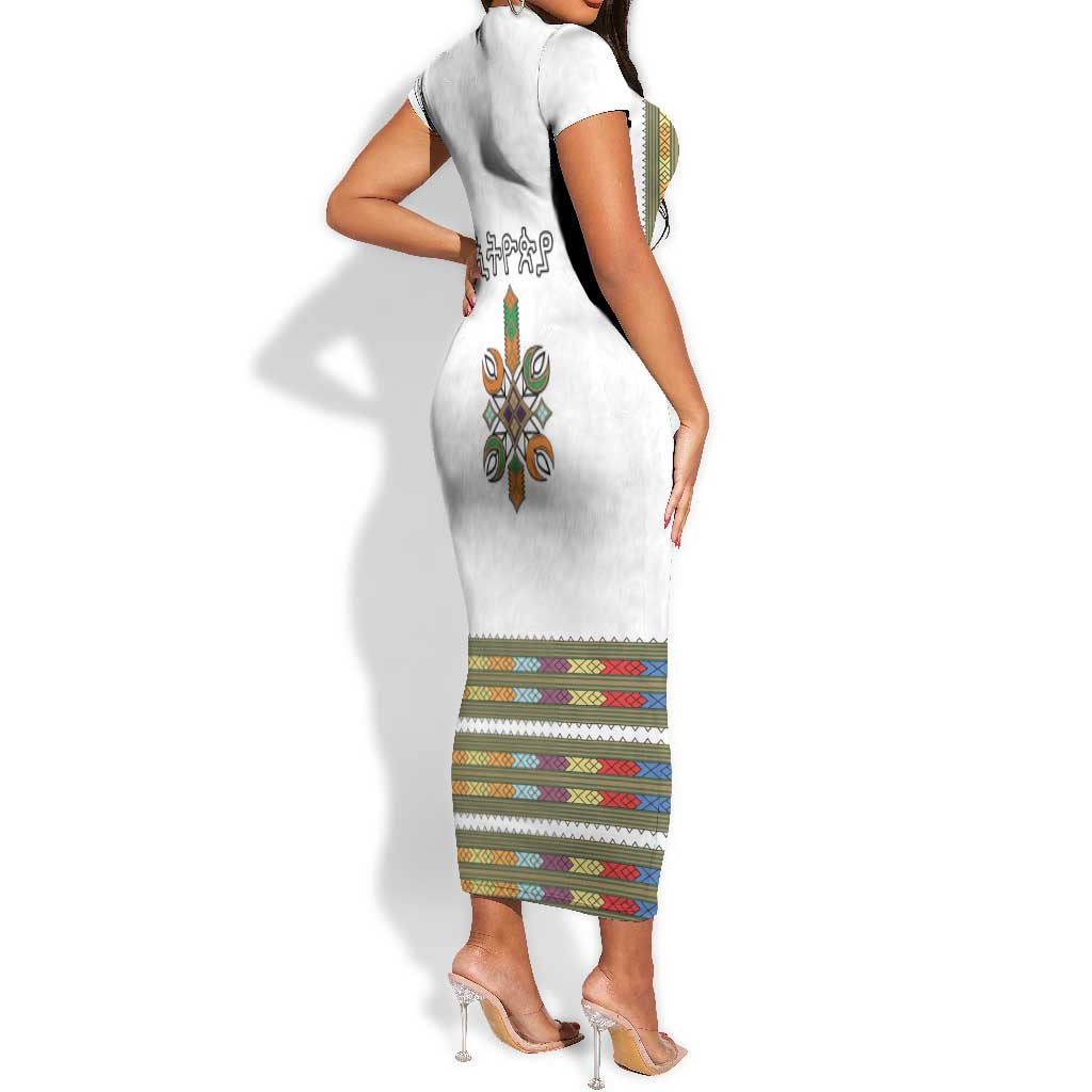 ethiopian dress for women Ethiopia Short Sleeve Bodycon Dress Ethiopian Traditional Habesha Style by AfricanPride