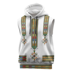 Ethiopia Sleeveless Hoodie Ethiopian Traditional Habesha Style - African Pride