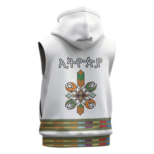 Ethiopia Sleeveless Hoodie Ethiopian Traditional Habesha Style - African Pride