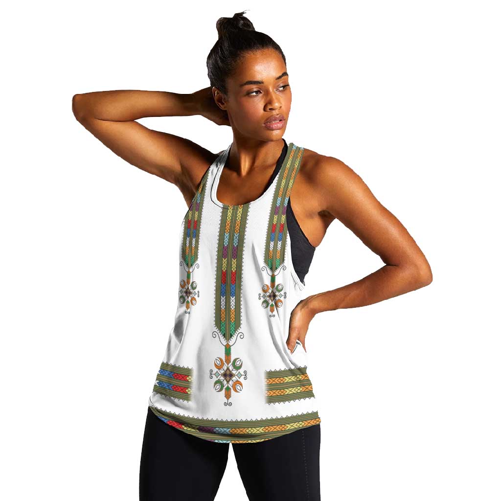 Ethiopia Women Racerback Tank Ethiopian Traditional Habesha Style