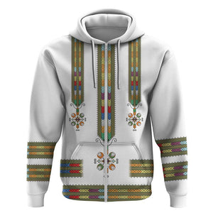 Ethiopia Zip Hoodie Ethiopian Traditional Habesha Style