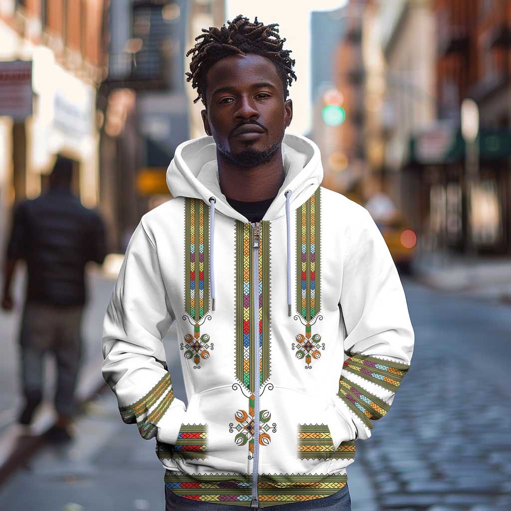 Ethiopia Zip Hoodie Ethiopian Traditional Habesha Style