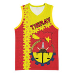 Tigray Ethiopia Basketball Jersey Tigray Seal With Flag Map - African Pattern - African Pride