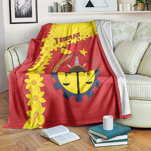Tigray Ethiopia Blanket Tigray Seal With Flag Map - African Pattern